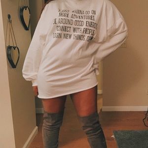 Long Sleeve Sweatshirt Graphic Lettering Plus Size